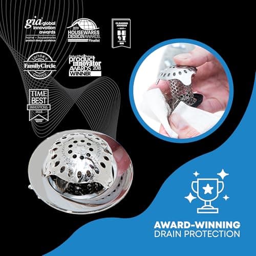TubShroom Ultra Revolutionary Bath Tub Drain Protector Hair Catcher/Strainer/Snare Stainless Steel, 1-Pack, Silver — view 2