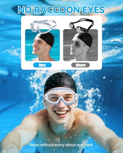 Aegend New Adult Wide View Swim Goggles, Anti-Fog/UV No Leak Swimming Goggles with Ear Plugs for Men & Women — view 2