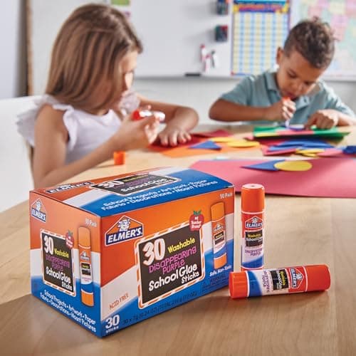 Elmer's Disappearing Purple School Glue Sticks, Washable, 7 Grams, 30 Count - Posters, Back to School, Bulk Pack for Classrooms, #1 Teacher Brand — view 4