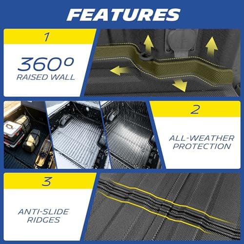 Michelin Truck Bed Mat for 2019-2026 Chevy Silverado/GMC Sierra 1500 5.8 FT / 69.9" Only (Not Fit Optional CarbonPro Bed), All-Weather Truck Bed Liner, Custom Fit, Durable TPE Bedliner, Non-Slip — view 3
