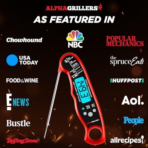 Alpha Grillers Meat Thermometer Digital – Instant Read Food Thermometer for Cooking & Grilling – Professional Kitchen Birthday Gifts for Men, Him, Dad, Husband, Boyfriend — view 3