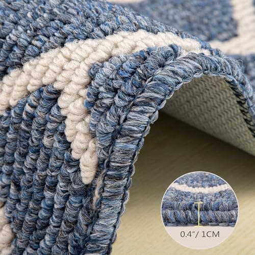 hicorfe Indoor Doormat,Front Back Door Mat Rubber Backing Non Slip,32"x48"Large Absorbent Resist Dirt Entrance Doormat Inside Floor Mats for Entryway Washable Low-Profile(Blue) — view 3