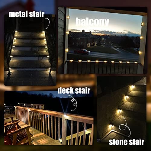 SOLPEX Solar Deck Lights Outdoor 16 Pack,Step Light Waterproof,Warm White — view 5