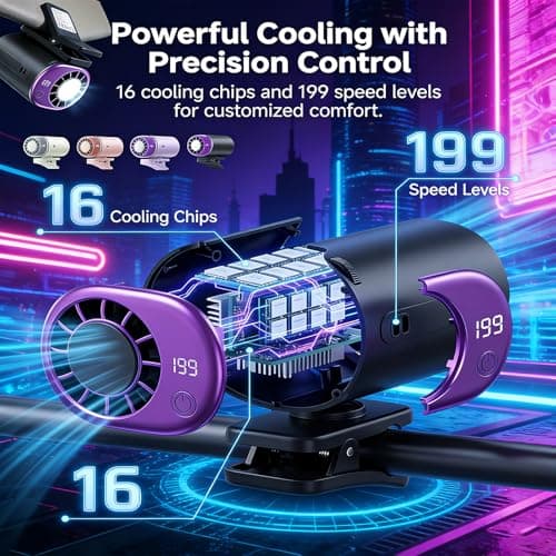 CBDYWVR Clip On Air Conditioner Fan, 199 Speeds & 16°C Cooling (White)