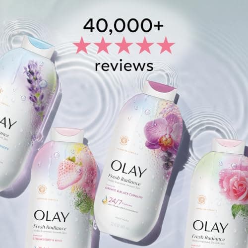 Olay Body Wash for Women, Fresh Radiance, 24/7 Skin-Loving Freshness, Visibly Radiant, Plant Based Cleansers, Vitamin B3 & Antioxidant Blend, For All Skin Types, Strawberry & Mint Scent, 29 fl oz — view 6