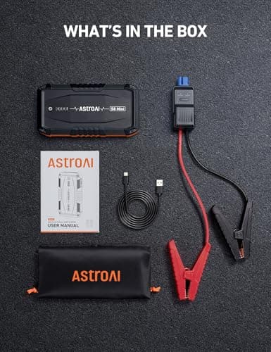 AstroAI Booster Pack Jump Starter, Car Battery Booster Jump Starter for Up to 6.0L Gas or 3.0L Diesel Engine, with 3 Modes Flashlight, Jumper Cable for 12V Motorcycle Car and SUV, 1200A Vivid Gray — view 8