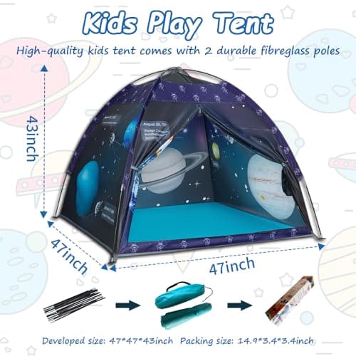 Mnagant Space World Play Tent-Kids Galaxy Dome Tent Playhouse for Boys and Girls Imaginative Play-Astronaut Space for Kids Indoor and Outdoor Fun, Perfect Kid’s Gift- 47" x 47" x 43" — view 5