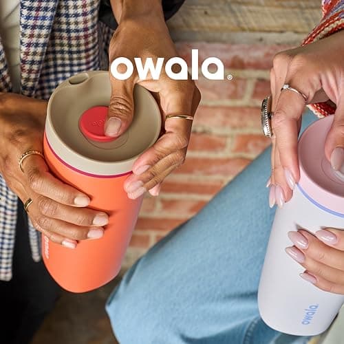 Owala SmoothSip Slider Insulated Stainless Steel Coffee Tumbler, Reusable Iced Coffee Cup, Hot Coffee Travel Mug, BPA Free 12 oz, Vanilla Bean — view 4
