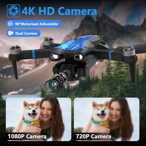 Morlyrctooy M18LCD Drone with 4K Camera for Adults Drone with Screen on Controller Brushless Motor Optical Flow Positioning Headless Mode One Key Takeoff/Landing RC Quadcopter for Beginners Adults — view 2