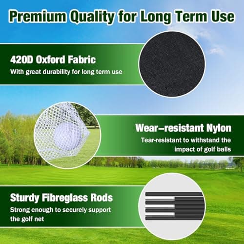 MoKo Golf Net with Practice Mat, 10 x 7 ft Golf Hitting Net for Outdoor Indoor Backyard Driving Chipping Swing Training, All-in-One Multi-Target Practice Nets, Gifts for Men Dad Him and Golfer — view 2
