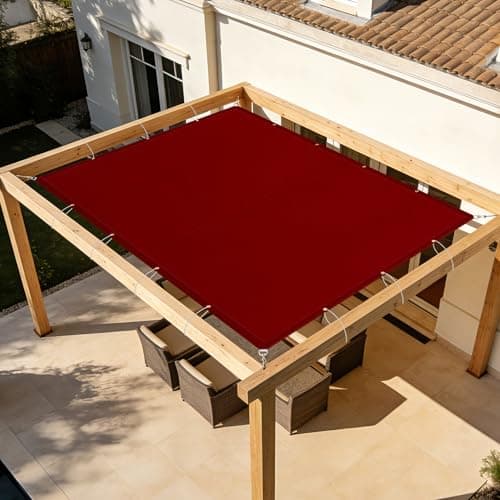 Windscreen4less 15' x 32' Waterproof Sun Shade Sail Straight Edge Outdoor Canopy Cover UV Block for Lawn Patio Backyard Garden Deck Pergola (Red)