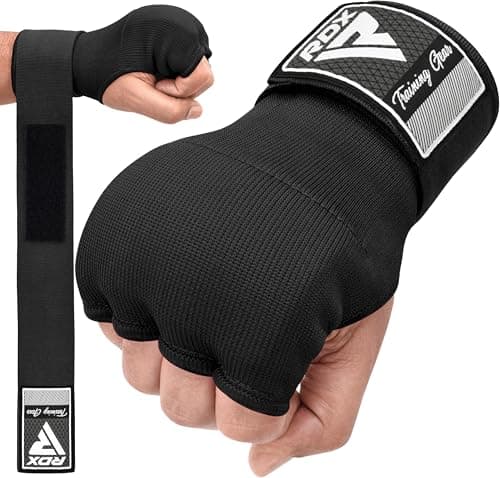 RDX Gel Boxing Hand Wraps Inner Gloves, Quick 100cm Long Wrist Straps, Elasticated, Padded Fist Hand Protection, Muay Thai MMA Martial Arts Punching Speed Bag Training Bandages