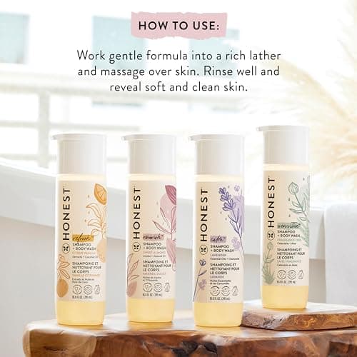 The Honest Company 2-in-1 Cleansing Shampoo Body Wash Gentle for Baby, Naturally Derived Tear-free Hypoallergenic Sweet Almond Nourish 10 fl oz — view 5