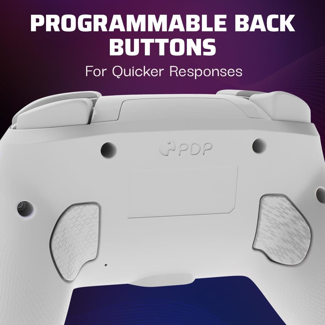 PDP Afterglow Wave Wireless Pro Controller with Full Motion for Nintendo Switch, Nintendo Switch - OLED Model, 8 RGB LED Lighting Zones, 30 Foot Range, 20 Hour Rechargeable Battery White — view 4