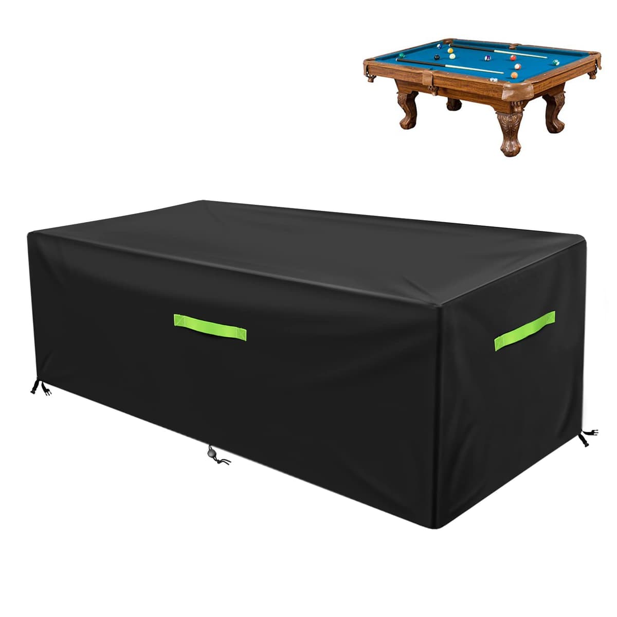 GEMITTO Funda para Mesa de Billar de 7/8/9 pies, Cubierta de Billar Resistente al Agua, Tela de poliéster para Mesa de Billar de Billar de Billar, 260 x 135 x 82 cm