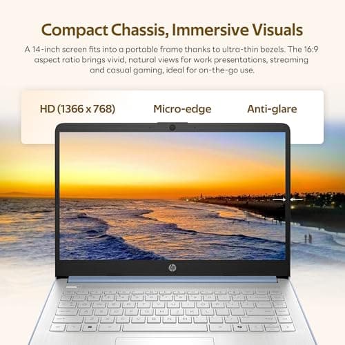 HP Stream 14" Laptop with AI Copilot, Flagship for Students & Business, 13th Gen Intel 4-Core, 4GB RAM, 256GB Storage (128GB UFS + 128GB Docking Station), Office 365 1-Year, Win 11 S, Sky Blue — view 3