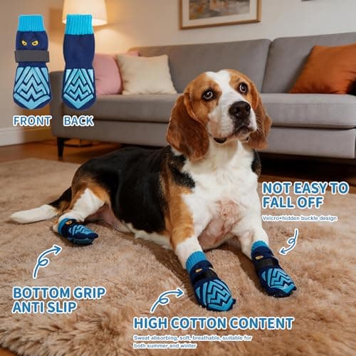 COOHAMS Non-Slip Dog Socks&Owner Sock Set Extra Grip — view 2