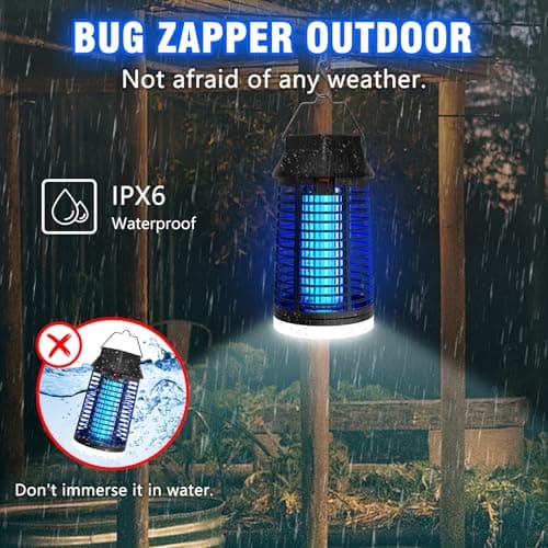 ZENLEA Bug Zapper Outdoor with LED Light, Bug Zapper Indoor, 4200V Mosquito Zapper Outdoor,Waterproof Mosquito Killer, Electric Fly Zapper Fly Traps for Camping Backyard Patio Garden, Plug-in — view 4