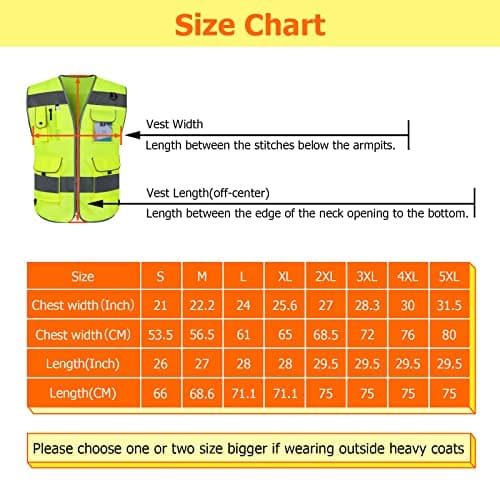 TCCFCCT Hi Vis Vest 9 Pockets High Visibility Reflective Safety Vest for Men Women, Safety Construction Vest with Reflective Strips, Meets ANSI/ISEA Standards, (CA-Yellow Medium) — view 4