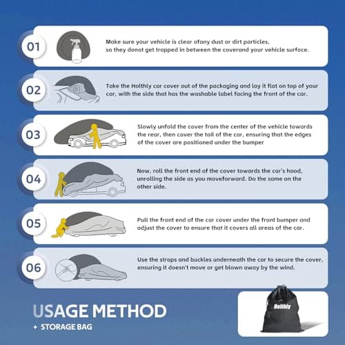 Holthly 10 Layers SUV Car Cover Custom Fit for Subaru Outback (1994-2024) Waterproof All Weather for Automobiles, Outdoor Full Cover Rain Sun UV Protection.Silver — view 6