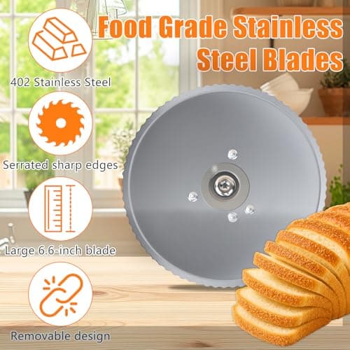 New Upgrade Manual Bread Slicer for Homemade Sourdough Bread,Adjustable Thickness Bread Slicer with Hand Crank,Premium Stainless Steel & Powerful Suction Cups — view 3