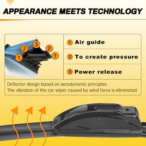 AUTOBOO 26" and 16" Windshield Wipers Blades (Pack Of 2),OEM Quality Premium All-Seasons Wiper blades,Stable and Quiet wiper blades — view 3