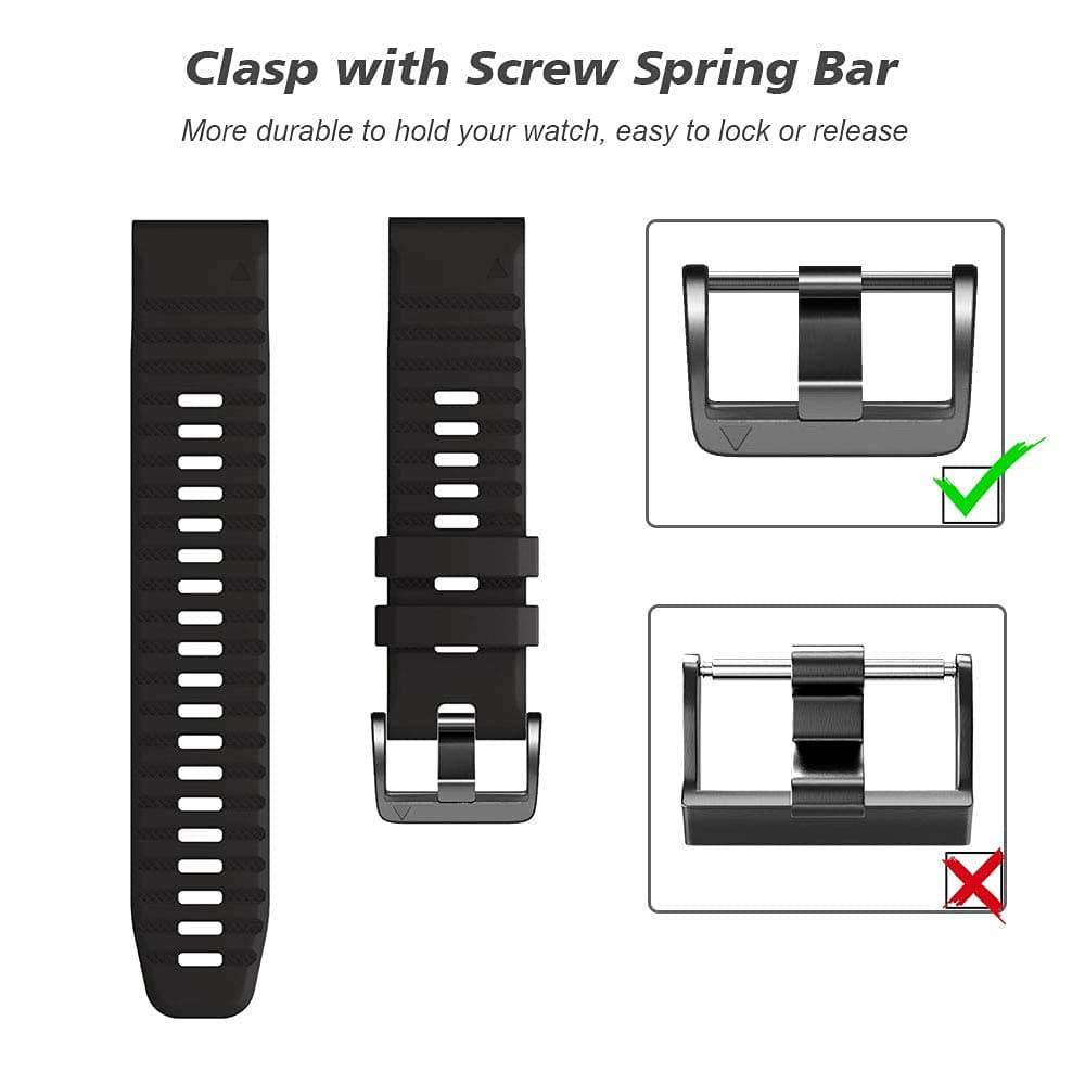 NotoCity Corrra para Garmin Fenix 7/6/5/6 Pro/7 Pro/5 Plus, Quickfit 22mm Correa para Garmin Fenix 8/8 pro 47mm, Forerunner 965/955/935, Nylon Correas para Epix Gen 2, Quatix 7/6/5(Negro) — view 4