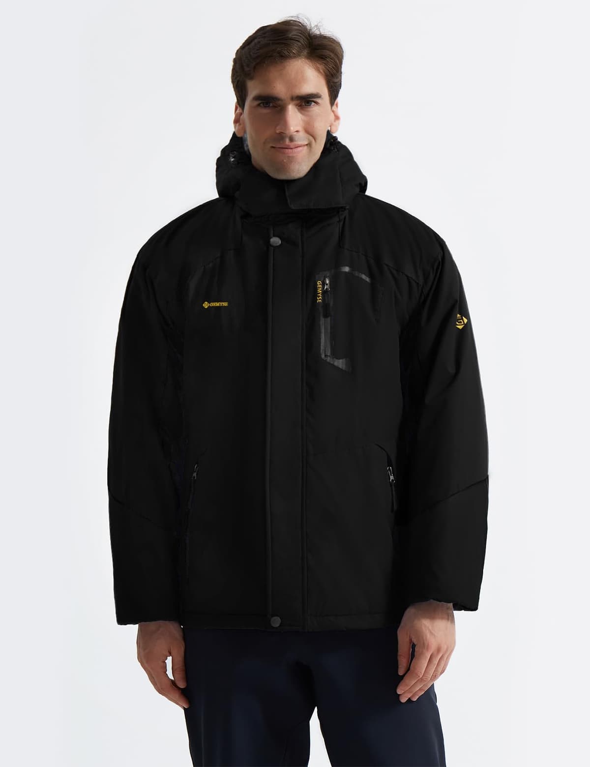 GEMYSE Chaqueta de Esquí Impermeable de Montaña para Hombre Abrigo de Invierno al Aire Libre de Lana a Prueba de Viento con Capucha — view 2