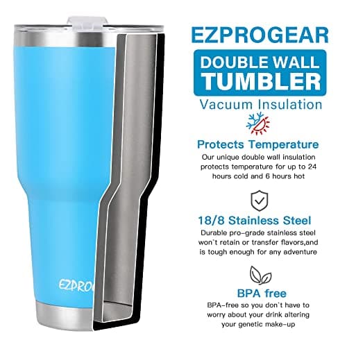 Ezprogear 40 oz Stainless Steel Water Tumbler, Dark Orange — view 4