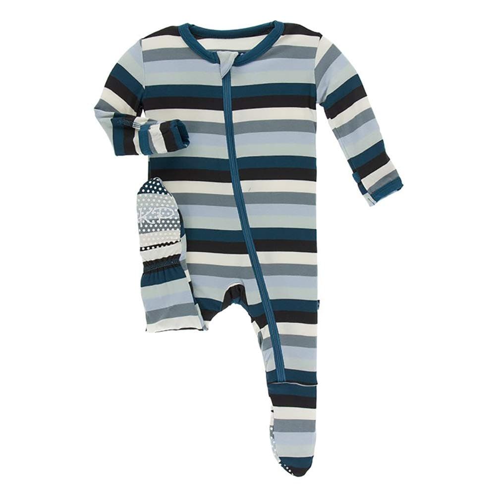 KicKee Pants Little Girls Basic Footie with Zipper - Lotus, 6-9 Months — view 11