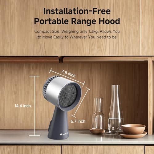 AAOBOSI Portable Range Hood,Desktop Range Hood with Larger Caliber,3 Speed Kitchen Exhaust Fan, Low Noise,Oil Collection Cup,10xAir&Oil Filters,Portable Kitchen Hood for Indoor&Outdoor,RV — view 5