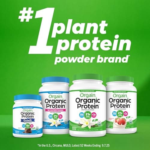 Orgain Organic Vegan Protein Powder, Creamy Chocolate Fudge - 21g Plant Protein, 6g Prebiotic Fiber, Low Net Carb, No Lactose Ingredients, No Added Sugar, Non-GMO, For Shakes & Smoothies, 2.03 lb — view 6