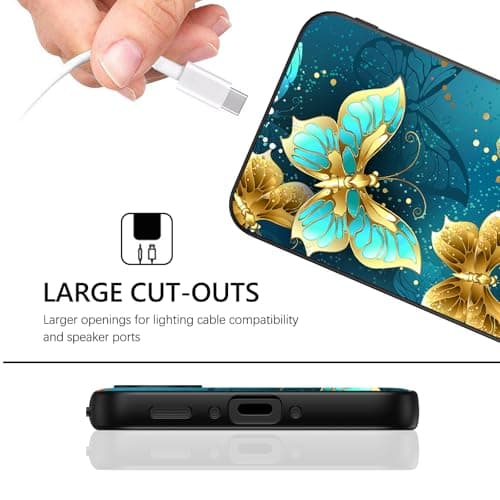 GUAGUA for Samsung Galaxy A37 5G Case, Glow in Dark Cute Butterfly Pattern Noctilucent Luminous Samsung A37 5G Cases Women Men Gifts Shockproof Protective Phone Case for Galaxy A37 5G — view 6