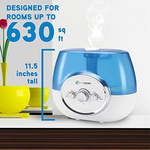 PureGuardian H1510 Ultrasonic Warm and Cool Mist Humidifier for Bedrooms, Quiet, Filter-Free, 11L Output Up to 100 Hr Run Time, 1.5 Gal Treated Tank Surface Resists Mold, Pure Guardian Room Humidifier — view 3