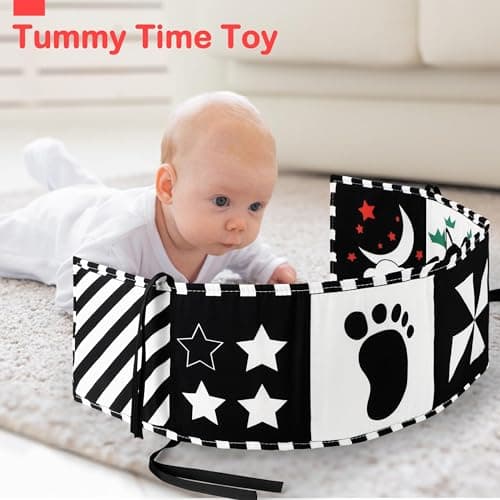 URMYWO Black and White Baby Toy, Tummy Time High Contrast Newborn Toys 0-3 Months, Soft Baby Book, Visual Stimulation Montessori Sensory Infant Toys 0-6-12 Months, Boy Girl Shower Gift — view 6