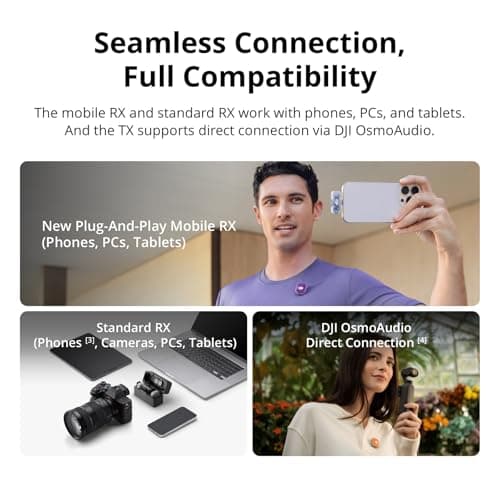 DJI Mic Mini 2 Transmitter, Wireless Mini Mic, Vlogging Microphone, Bluetooth Microphone, Ultralight, 8h Operating Time, Power Saving, Noise Cancelling, Streaming — view 2