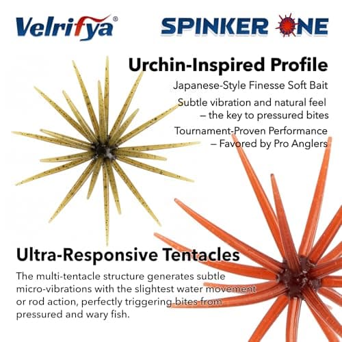 Tentacle Creature Lure, Japanese Style Soft Plastic Baits for Bass Fishing - for Drop Shot, Wacky Rig/Neko Rig and Finesse, Slow Sinking, Soft Bait by Velrifya (09-Okeechobee Craw, 2.7-INCH) — view 5