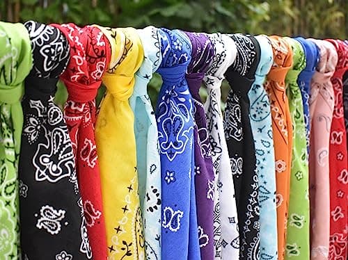 6-Pack Large Cotton Bandana - Paisley, 22x22 In, Assorted Dark Colors - Cowboy Head Bandanna Scarf Handkerchief Mouchoir- Gifts for Men Women and All — view 4