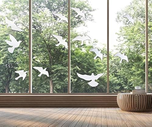 Anti Collision Window Bird Stickers Decals Glass Door Protect and Save Bird Strikes (Clear)