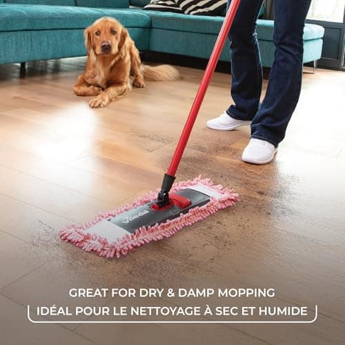 Vileda Pet Pro Microfiber Hair & Dust Mop | Flat dust mop | Three times more pet hair removal | Extra large trapezoid mop head | 100% Microfiber | Multi surface dry usage | Reusable & machine washable — view 5
