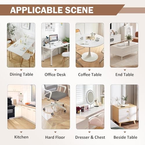 LovePads Clear Table Cover Protector 36 x 60 Inch, 1.5mm Thick Plastic Table Cover, Table Protector for Dining Room Table, Waterproof Vinyl Tablecloth Table Pad Mat for Kitchen, Dresser, Writing Desk — view 5