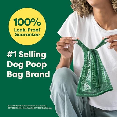 Earth Rated Dog Poop Bags with Easy-to-Tie Handles, Extra Wide Opening, Refill Roll Style, Guaranteed Leak-Proof, Lavender, 105 on Rolls — view 2
