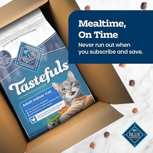 Blue Buffalo Tastefuls Chicken & Brown Rice Recipe Dry Indoor Cat Food for Adult Cats, Real Chicken First, Deliciously Healthy Natural Cat Food, Supports Digestive Care and Coat Health, 3 lbs. — view 9