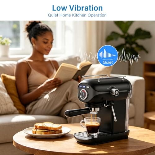 XIXUBX Espresso Machine, 20Bar Compact Espresso Maker with Milk Frother, PID Temperature Control, Low Vibration Coffee Maker for Small Kitchen, Home, Brews Latte, Cappuccino — view 5