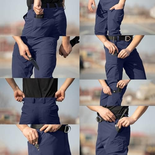 Cargo Pants for Men Work Construction Tactical Pants Lightweight Ripstop Military Pant with Pockets Outdoor Hiking Blue — view 2