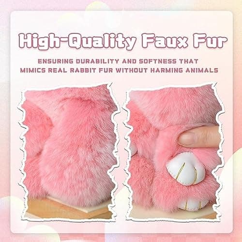 2026 New Bunny lulu Keychain, Cute Soft Fuzzy Bunny Keychain with Tin Box, Rabbit Charm for Bags, Easter Gift (B) — view 3