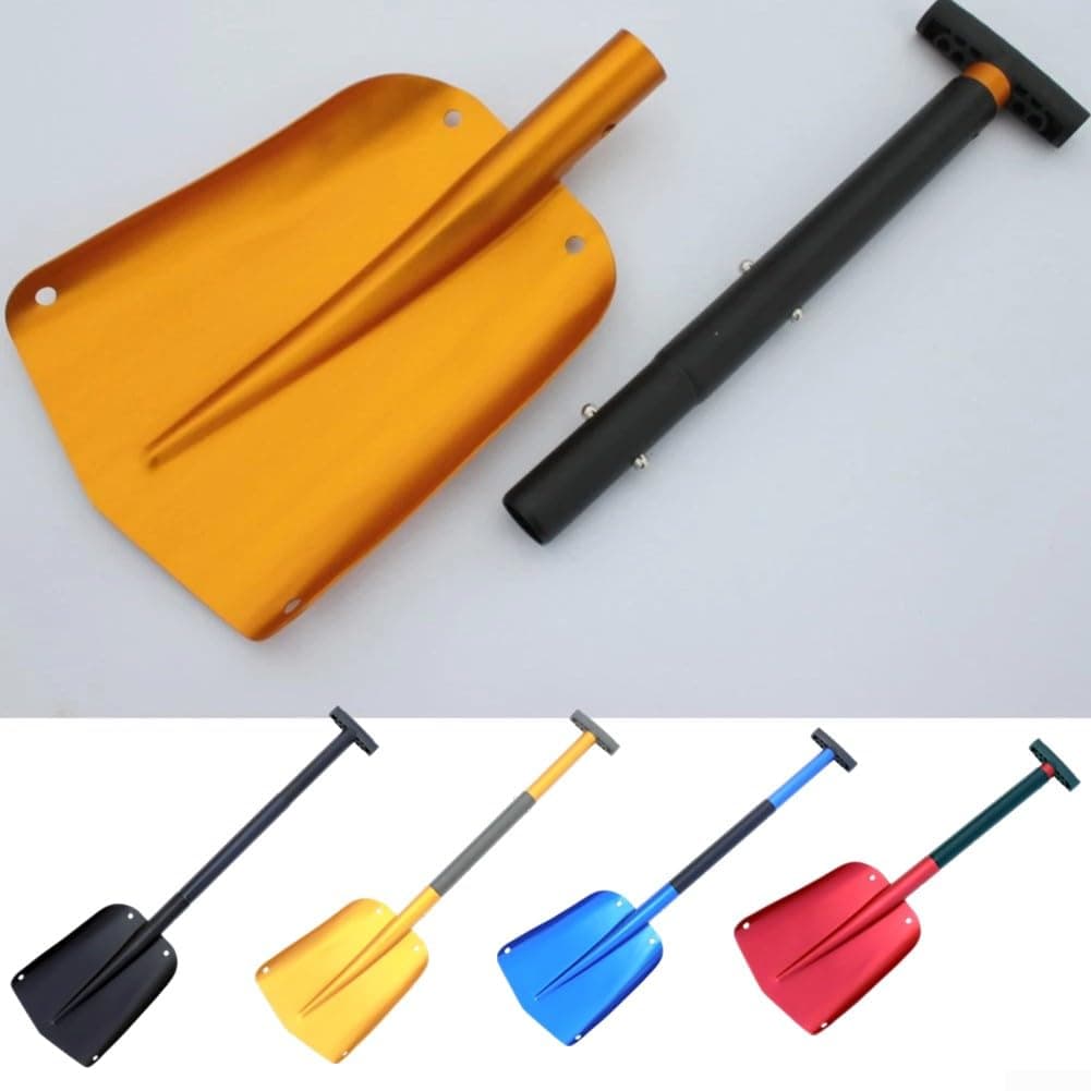 Pala de nieve plegable, raspador de hielo retráctil de aleación de aluminio y herramienta de jardín, portátil para coche, camión, camping, kit de supervivencia, mango extensible (63-82 cm — view 4