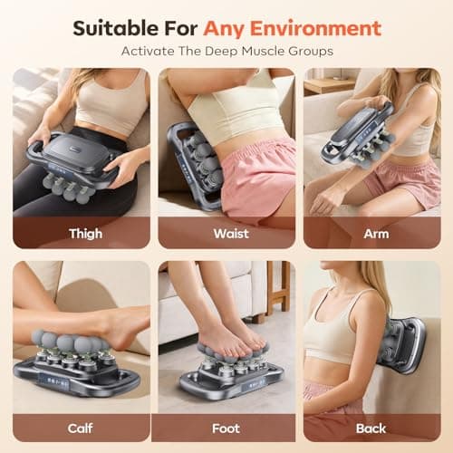 16-Head Electric Massage Gun, Deep Tissue Muscle Massager for Back Neck Shoulder Pain Relief, Rechargeable Handheld Massager for Office Gym Home (Gray) — view 2