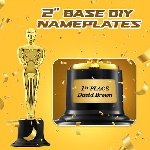 Bedwina 6" Gold Award Trophies - Pack of 12 Bulk Golden Statues Party Award Trophy, Party Decorations and Appreciation Gifts — view 2