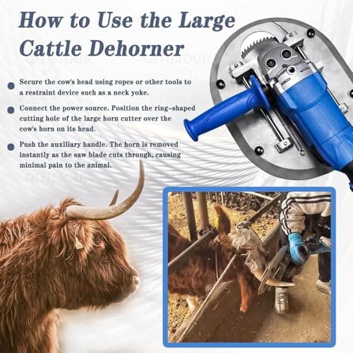 Electric Dehorner for Cattle Sheep, Electric Cattle Dehorner, 1900/2100W Painless Dehorner for Goats, 8800r/min, No Lubrication Required, 2s Cut, for Veterinary, Farm, Ranch Animal(2100W) — view 3